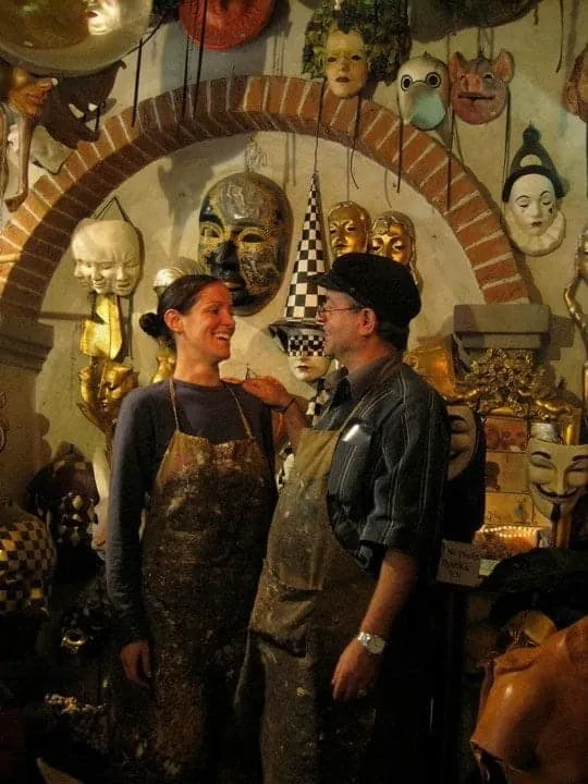 Alice and Agostino in the atelier, 1999