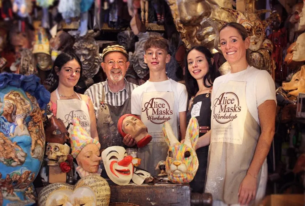 The whole family in the atelier, 2026