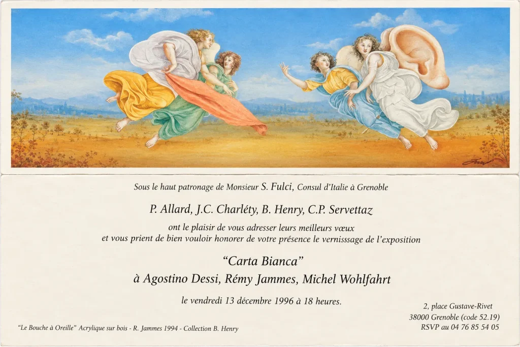 Invitation to the opening of Carta Bianca, Grenoble 1996