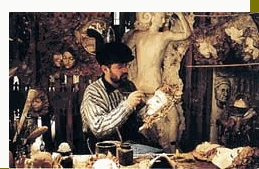 Agostino Dessì at work in the atelier