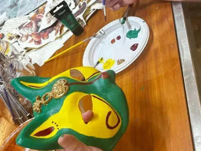 Mask decoration course florence 02 Mask decoration course at Alice Masks, Florence