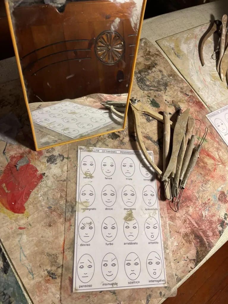 Papier-mâché mask making course at Alice Masks, Florence