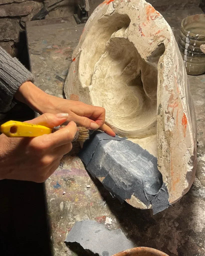 Papier-mâché mask making course at Alice Masks, Florence