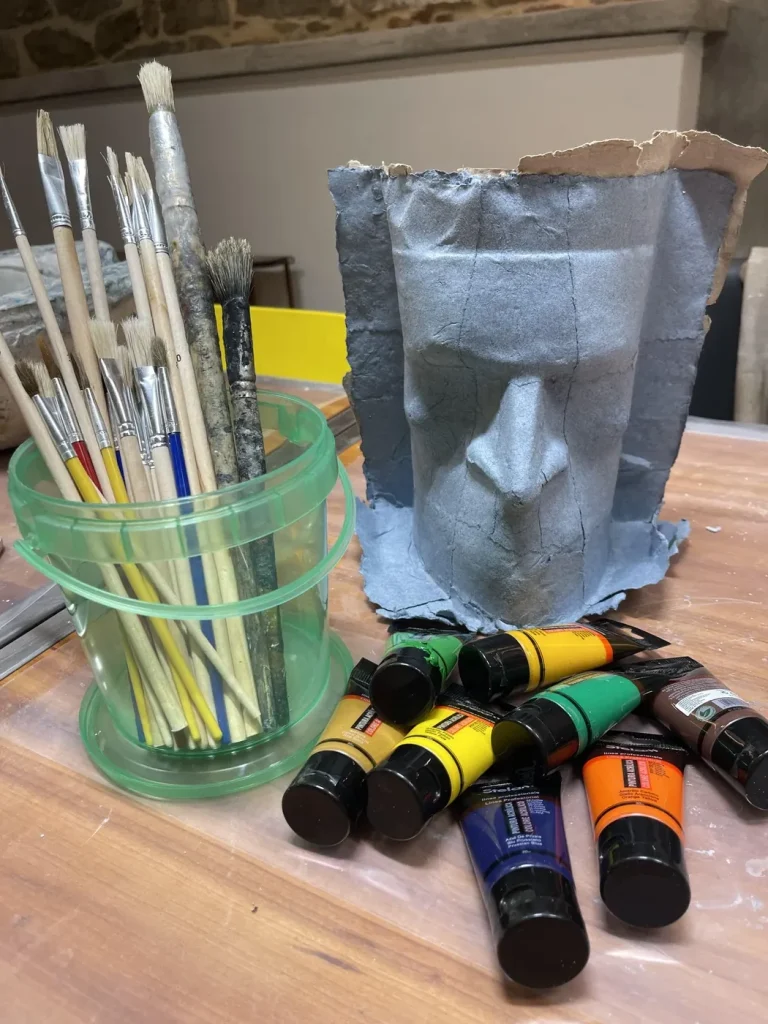 Papier-mâché mask making course at Alice Masks, Florence