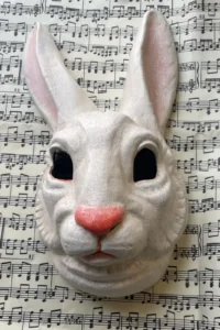 White rabbit mask alice masks florence White rabbit mask, handmade papier-mâché by Alice Masks, Florence